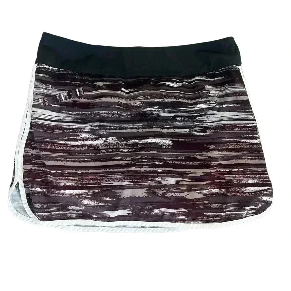 Athleta Skort Active Tennis Golf Black & Burgundy Size 12